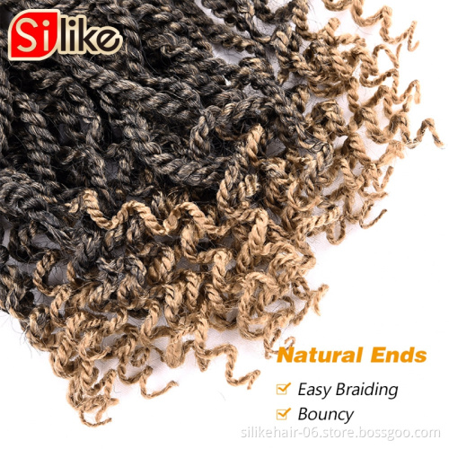 12"18 Inch Crochet Braid Senegalese Twists Synthetic Braiding Hair Extension Wavy Senegalese Twist Crochet Hair For Black Women